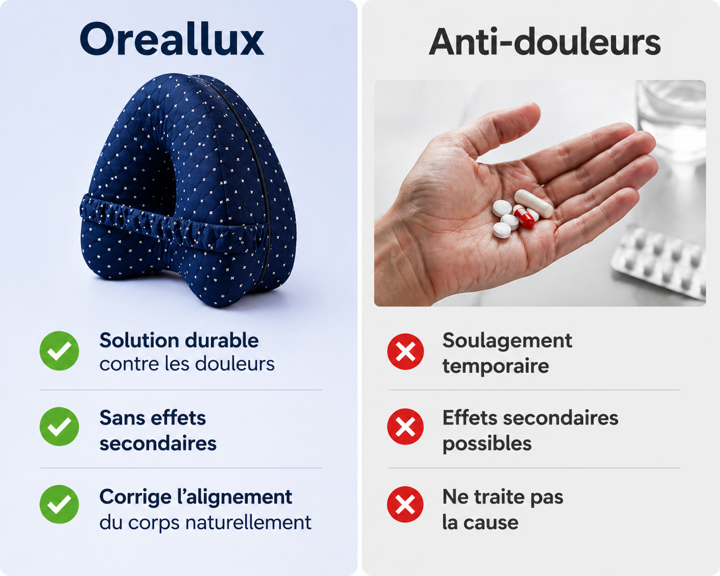 Oreiller d'alignement anti-douleur